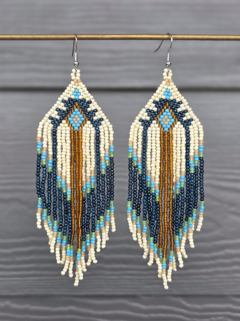 Gaia Boho Fringe Earrings Beaded Handmade Southwestern Jewelry Boheme